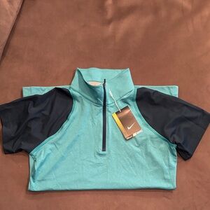 Nike Golf Turquoise and Navy Half-Zip Shirt - Brand New w/ Tags!